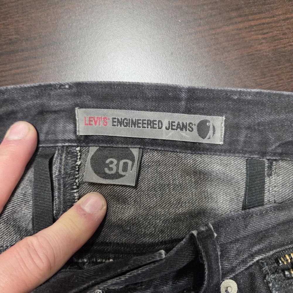 Vintage Levis Engineered Jeans Womens Black Twisted Zip Fly Fits 30x28